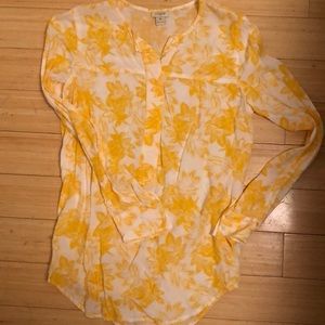 JCrew yellow floral blouse